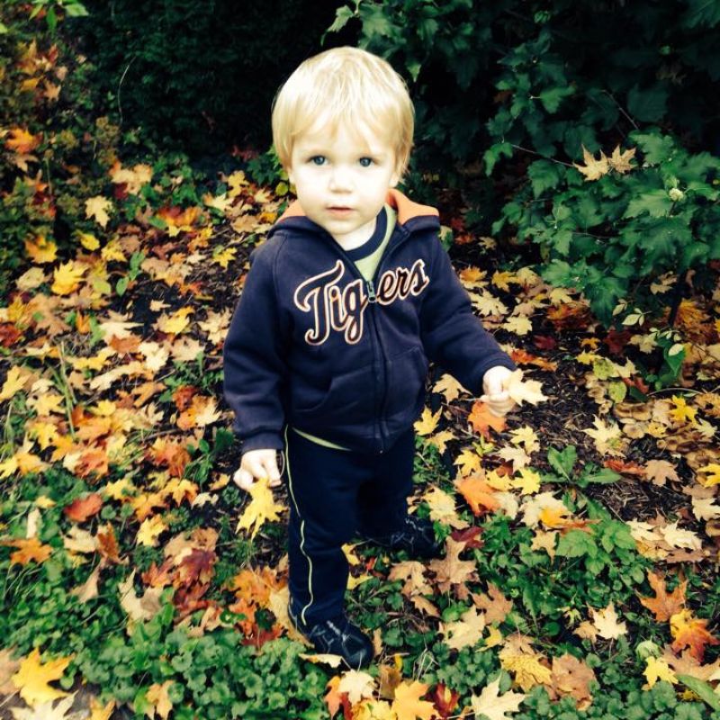 Boy in Leaves