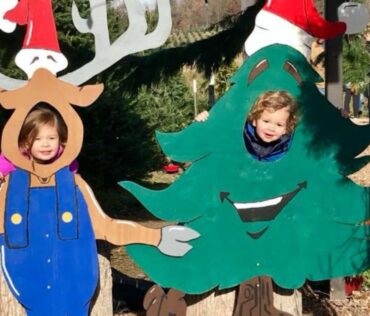 Kids posing at a Christmas event in Michigan