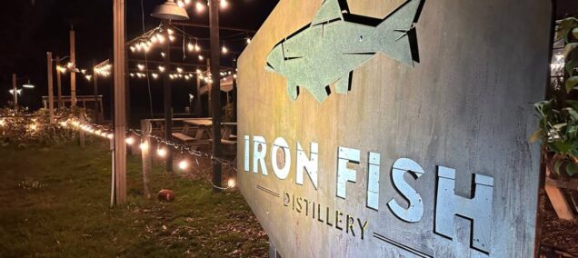 Iron Fish Distillery Sign