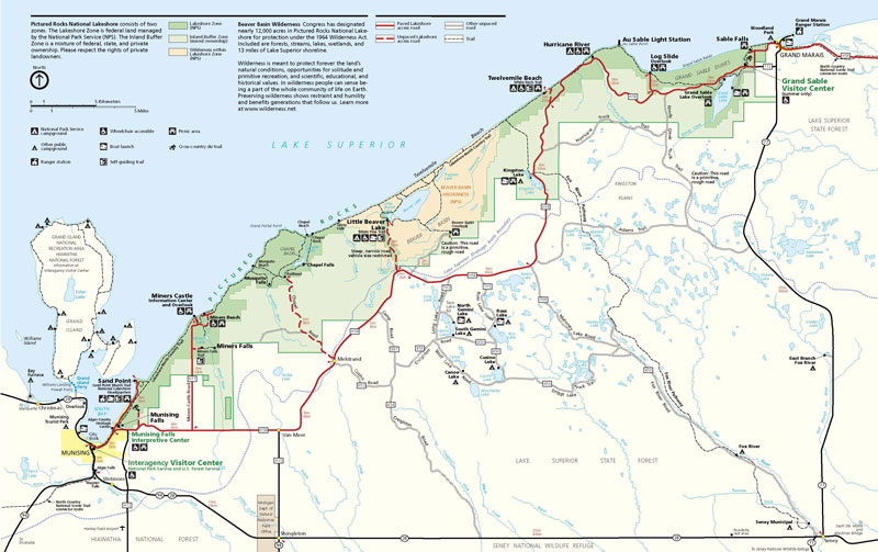 Pictured Rocks National Lakeshore map