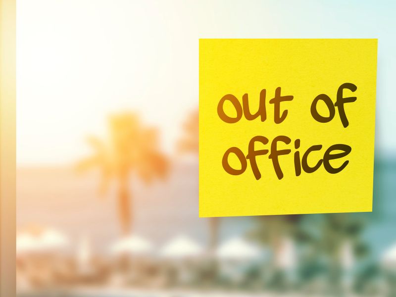 out of office sign - canva