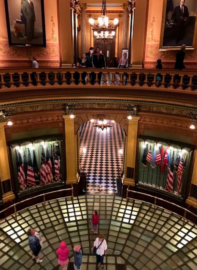 Inside Michigan State Capitol Building Glass Floor