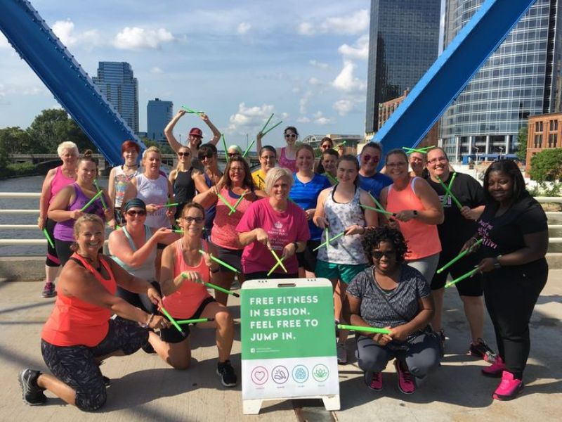 free fitness pound on the blue bridge grand rapids parks and rec FB