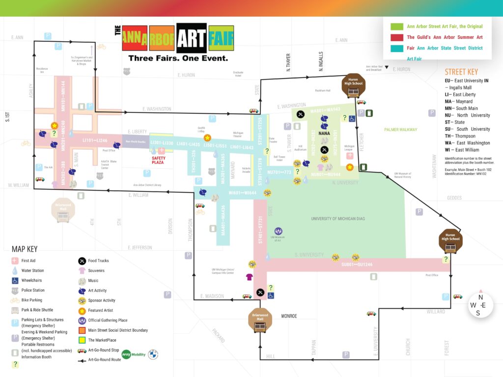 Ann Arbor Art Fair shuttle service map