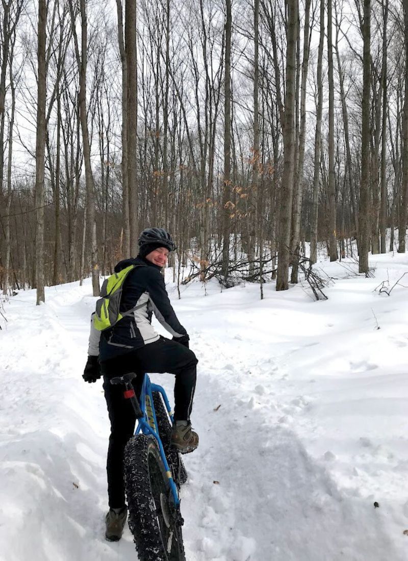 Glacial Hills Fat Tire Biking Michigan in Winter