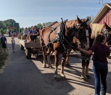 hayrides at Robinette's Apple Cider Mill in Grand Rapids MI