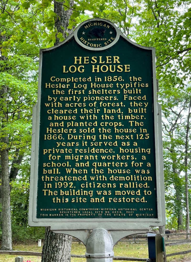 Hessler Log House Sign Old Mission Peninsula