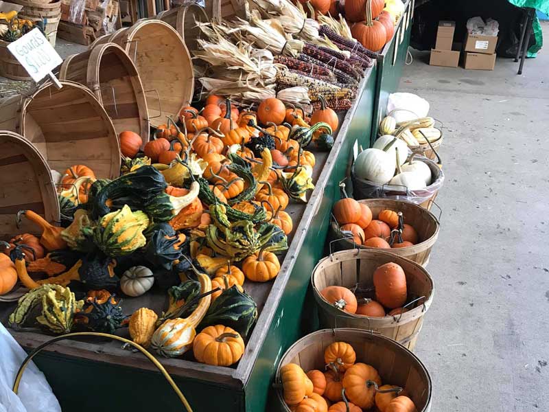 Fall produce at a farmers market