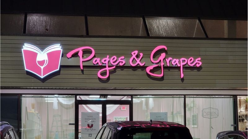Pages & Grapes Grand Opening Facebook