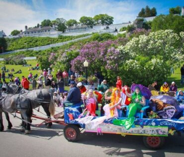 Mackinac Island Lilac Festival parade float