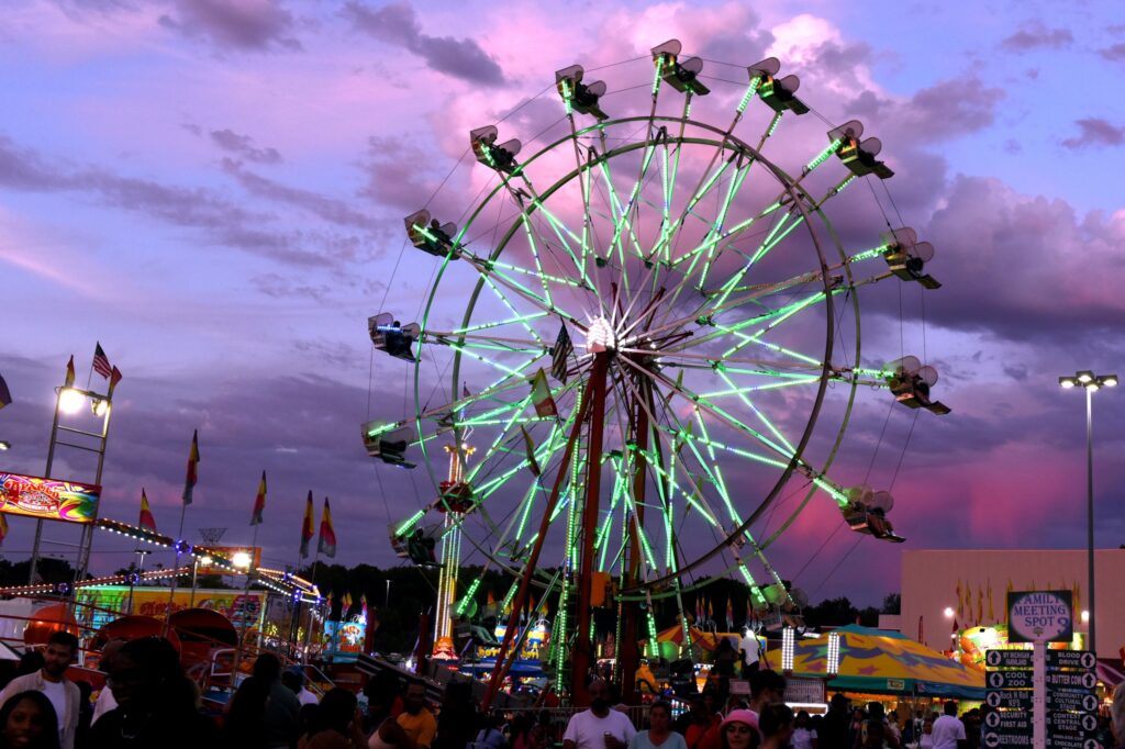 Michigan State Fair Novi Ferris wheel sunset fb page