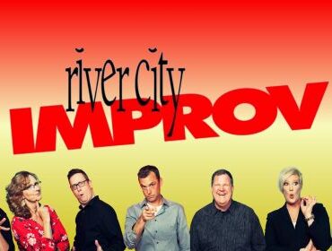 river city improv team logo sign