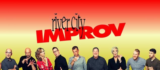 river city improv team logo sign