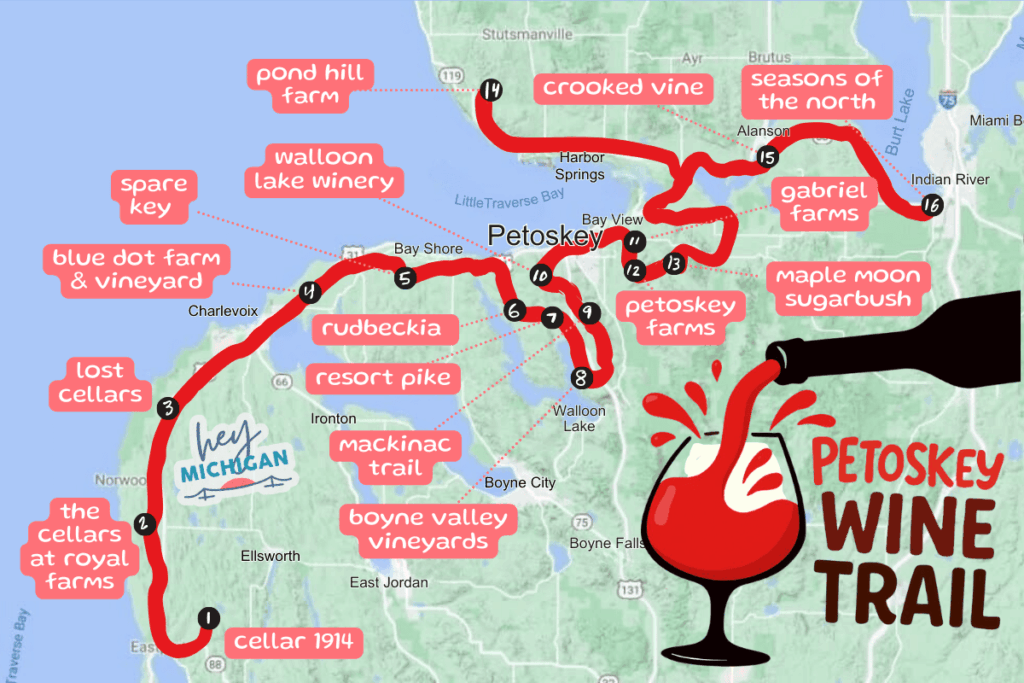 Petoskey Wine Trail Map