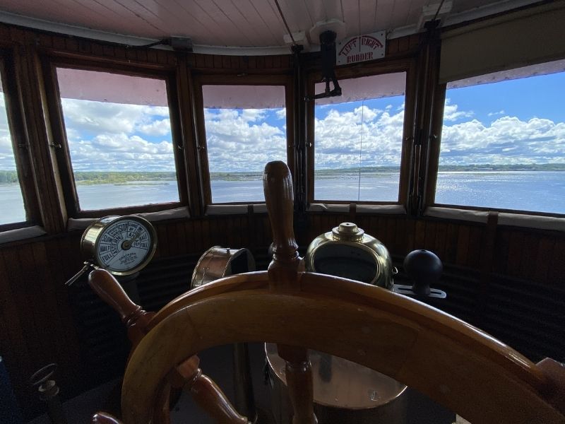 SS City of Milwaukee Manistee Historic Ship Steering Wheel