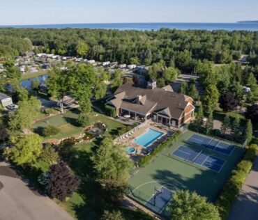 Sun outdoors Petoskey Bay Harbor Arial View Facebook