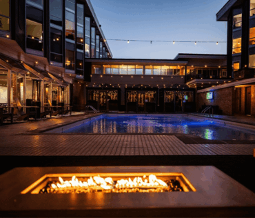 Pool view at the Delamar Resort in Traverse City