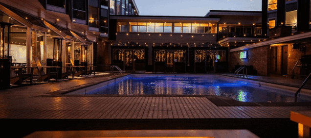 Pool view at the Delamar Resort in Traverse City