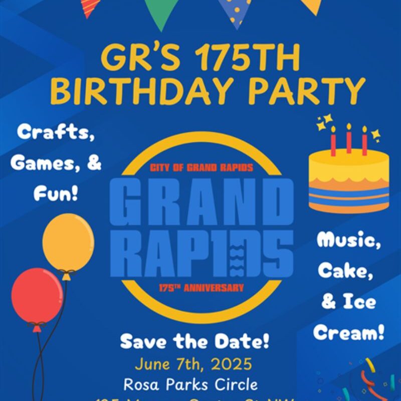 Grand Rapids Gov GR's 175th Birthday Party webpage