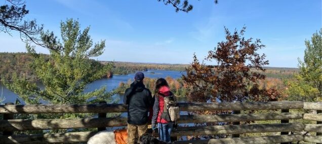 Lumberman's Monument Hiking-in-Fall-Au-Sable-River-Michigan-Huron-National-Forest