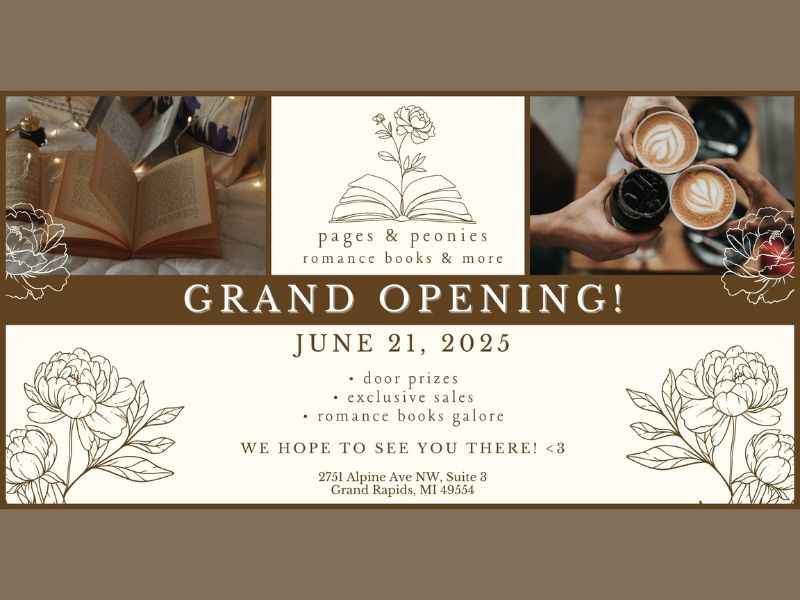 Pages & Peonies Grand Opening Facebook