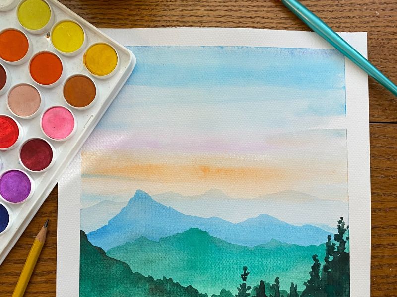 Three Blue Brushes Beginning Watercolor webpage