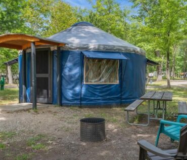 yurt glamping at Timber Ridge Resort in Northern Michigan