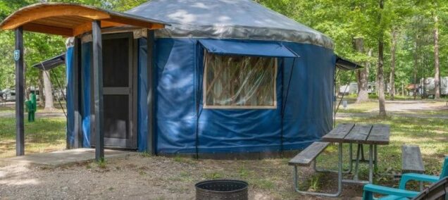 yurt glamping at Timber Ridge Resort in Northern Michigan