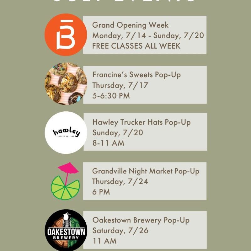 Barre3 July Events Facebook