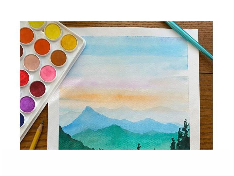 Beginning Watercolor Three Blue Brushes Facebook