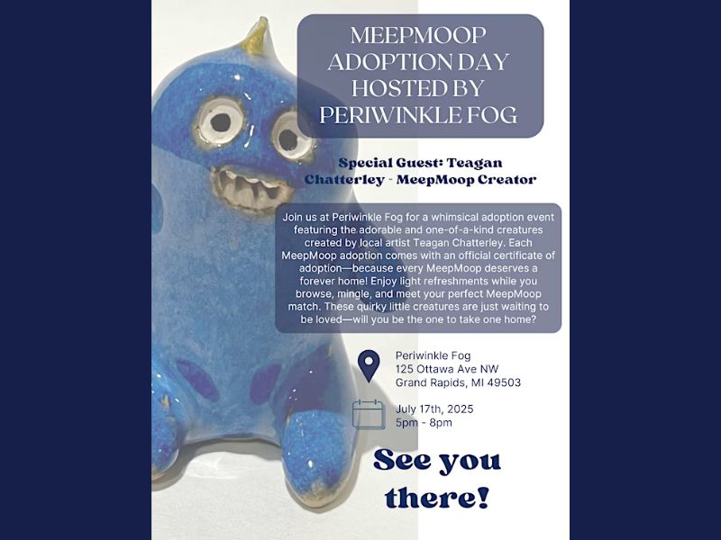 Periwinkele Fog MeepMoop Adoption Eventbrite