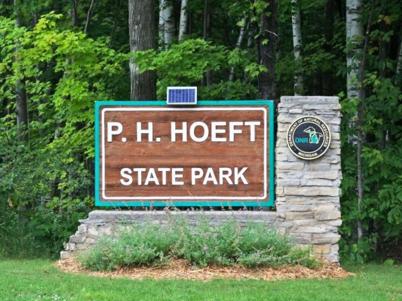 P.H. Hoeft State Park entrance sign