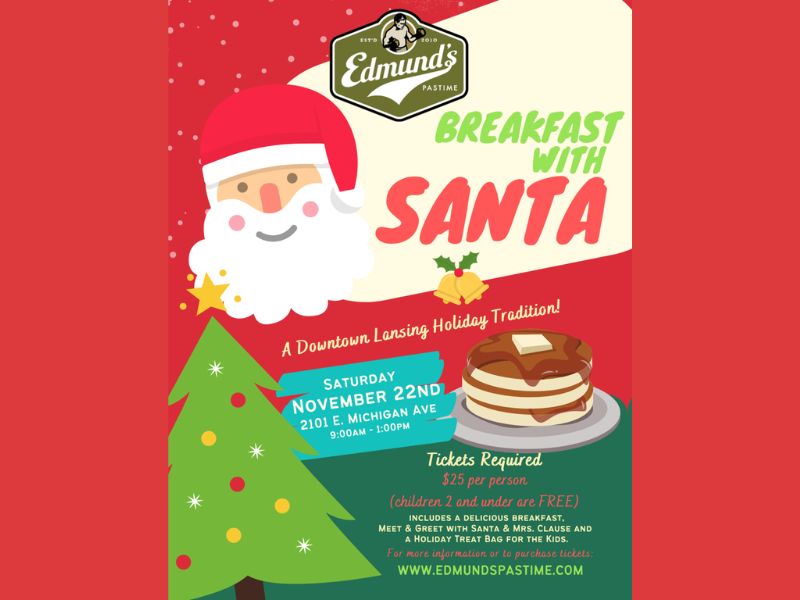Edmunds Pastime Breakfast with Santa webpage