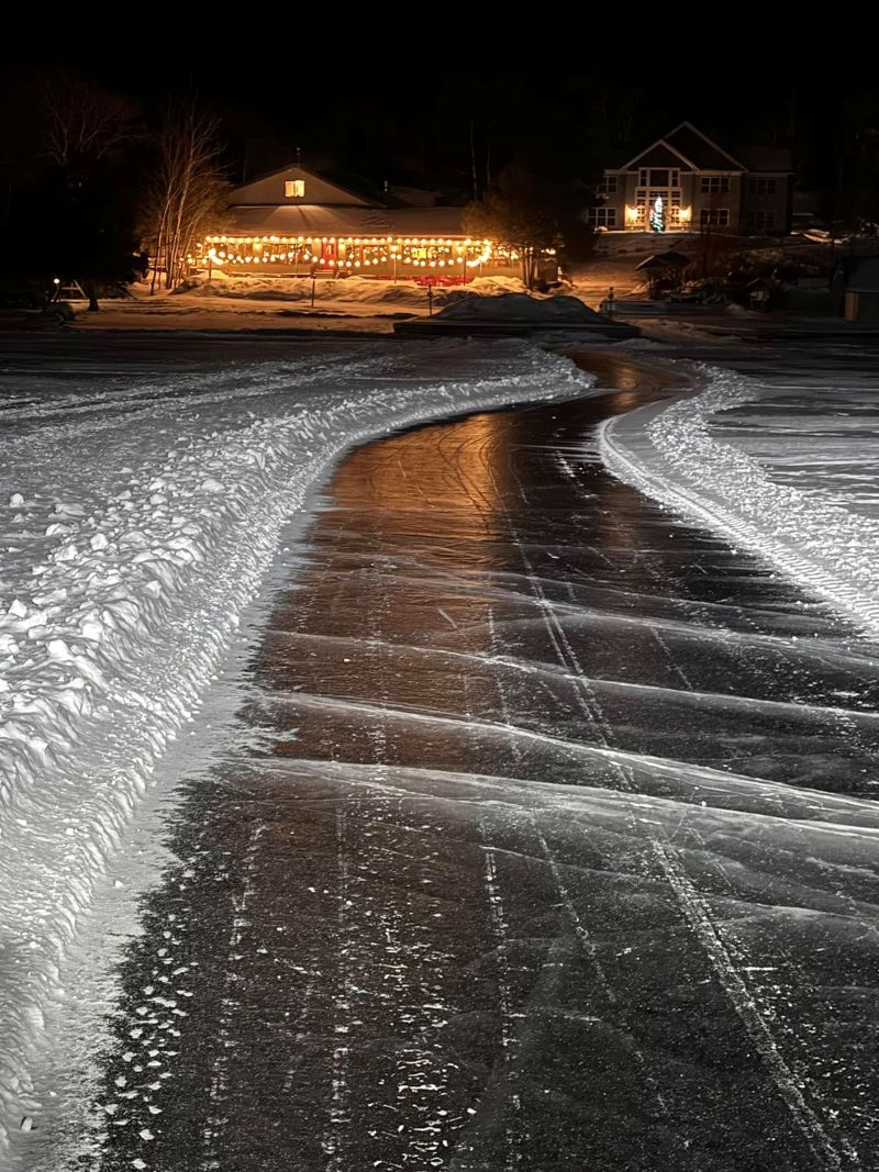 gunflint lodge ice skating trail moonlight - FB
