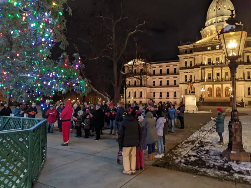 Caroling at the state capitol facebook