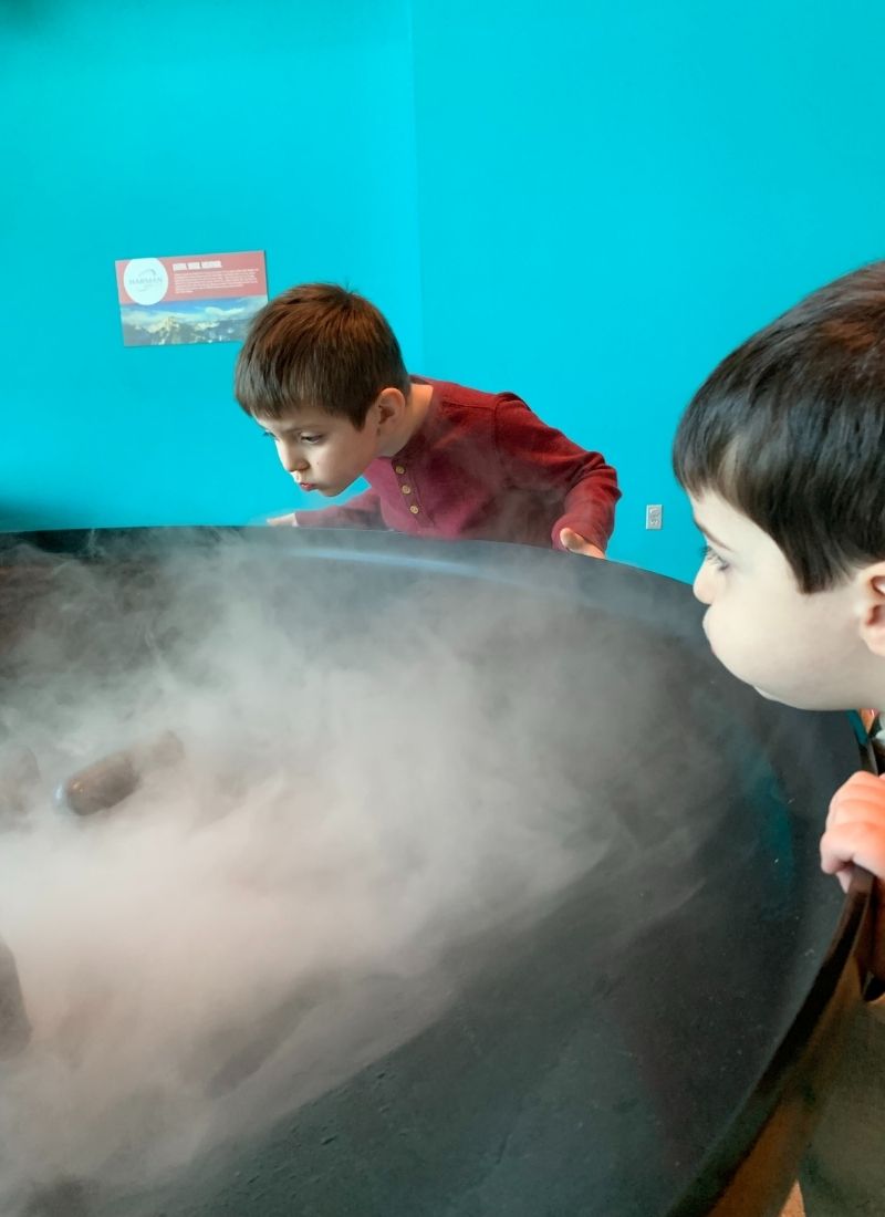 Michigan Science Center kids blowing fog
