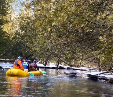 Winter rafting jordan river charlevoix winter