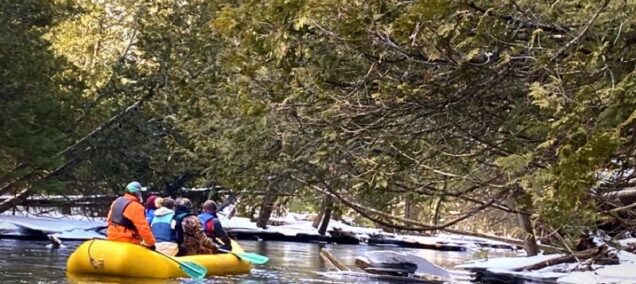 Winter rafting jordan river charlevoix winter