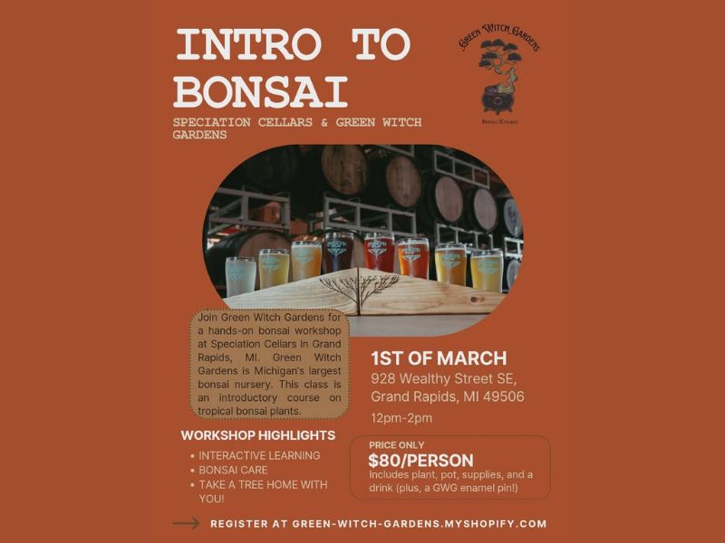 Speciation Cellars Intro to Bonsai webpage