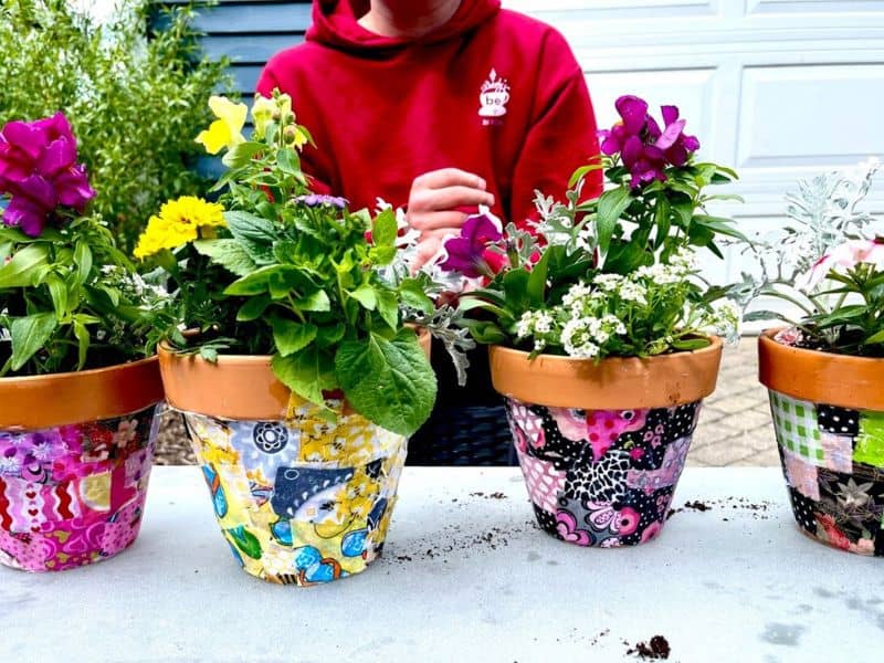 Submission Fabric Decoupage Flower Pot