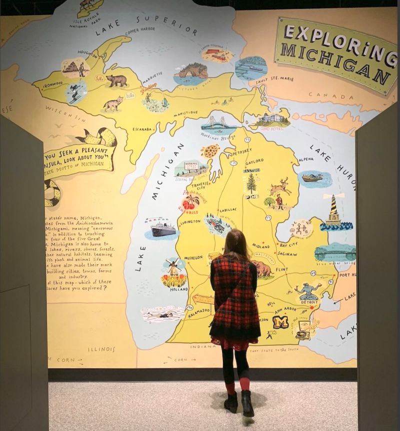 University of Michigan Museum of Natural History exploring MI exhibit map FB