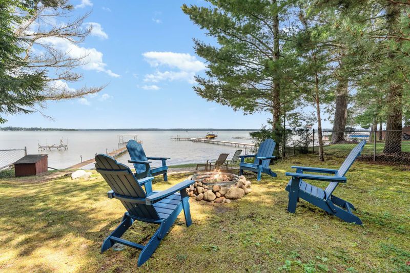 VRBO Higgins Lake Private Beachfront Home wDock, Boat Mooring, Sunset Sunrise View