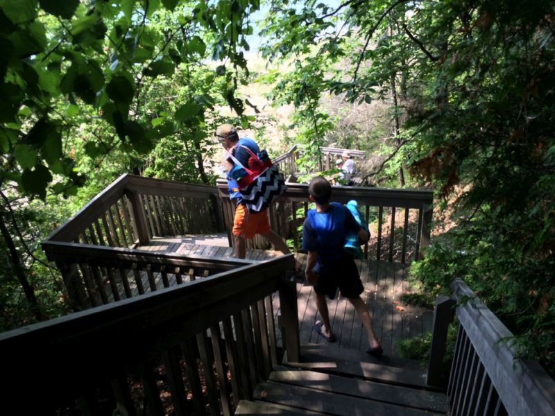 City of Boston shipwreck hiking down stairs to beach VW