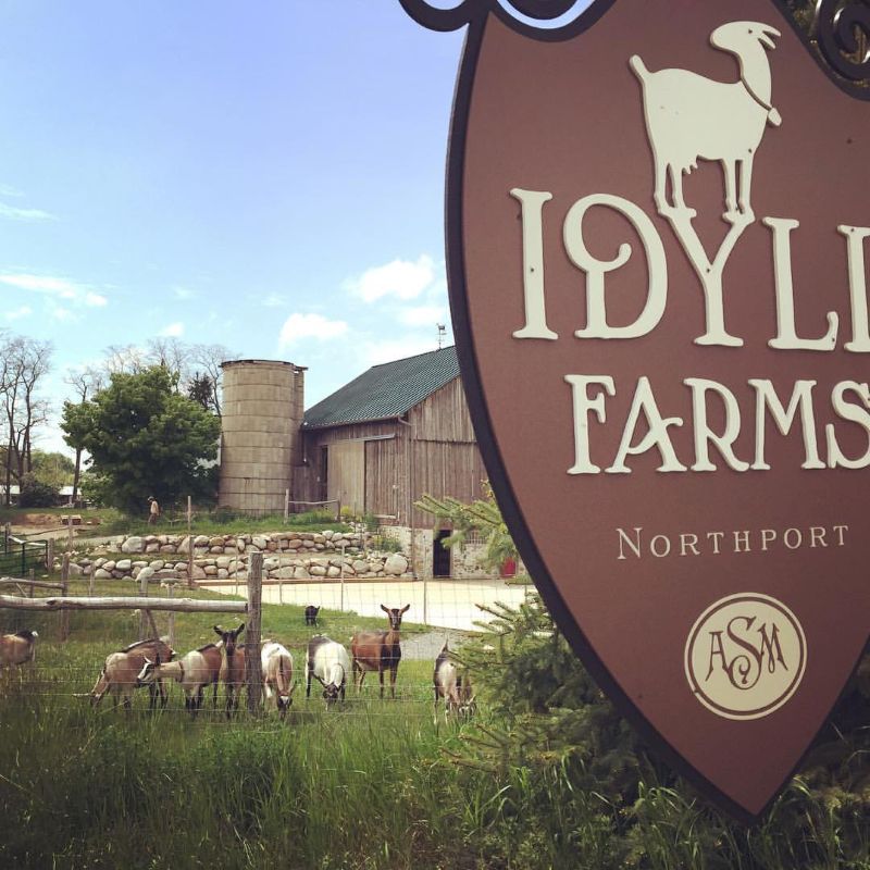 Idyll Farms Goats and Sign - FB