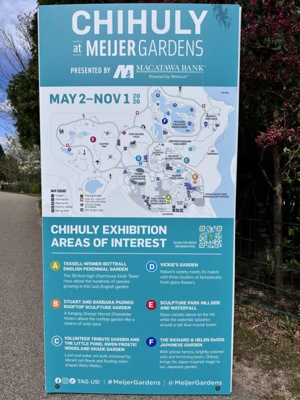 Map Of Chihuly Exhibits Summer 2026 Meijer Gardens