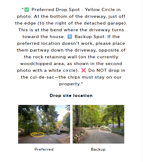 ChipDrop location preferences