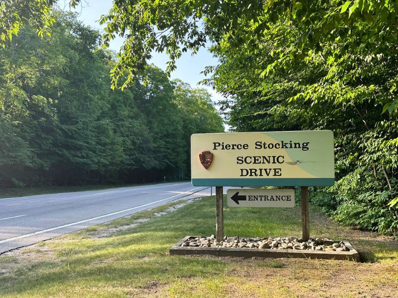 Pierce Stocking Scenic Drive Entrance Sign