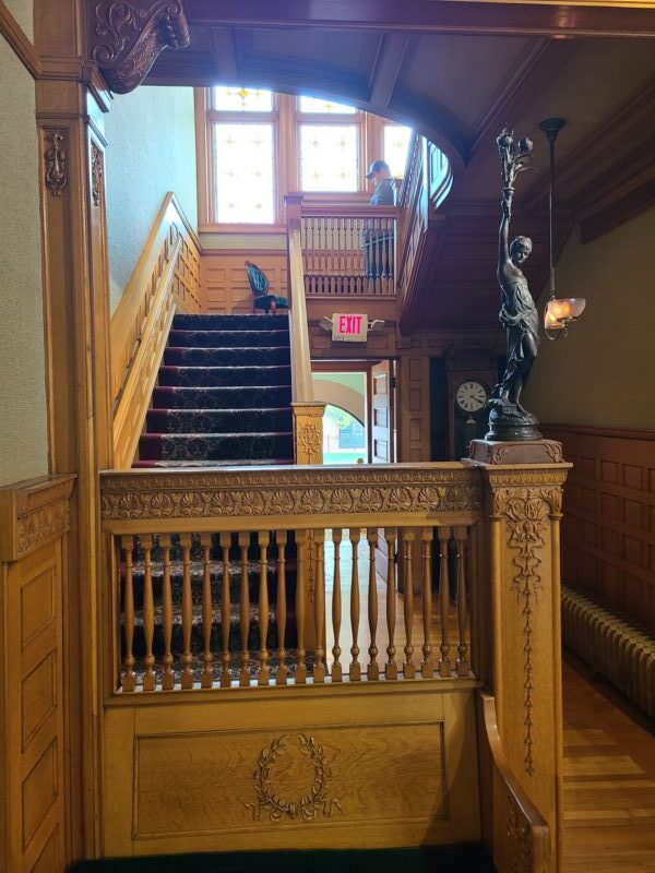Staircase leading to upper level of the mansion