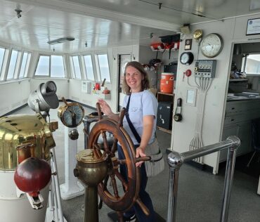 SS Badger Pilot House Tour Steering Ship Rudd