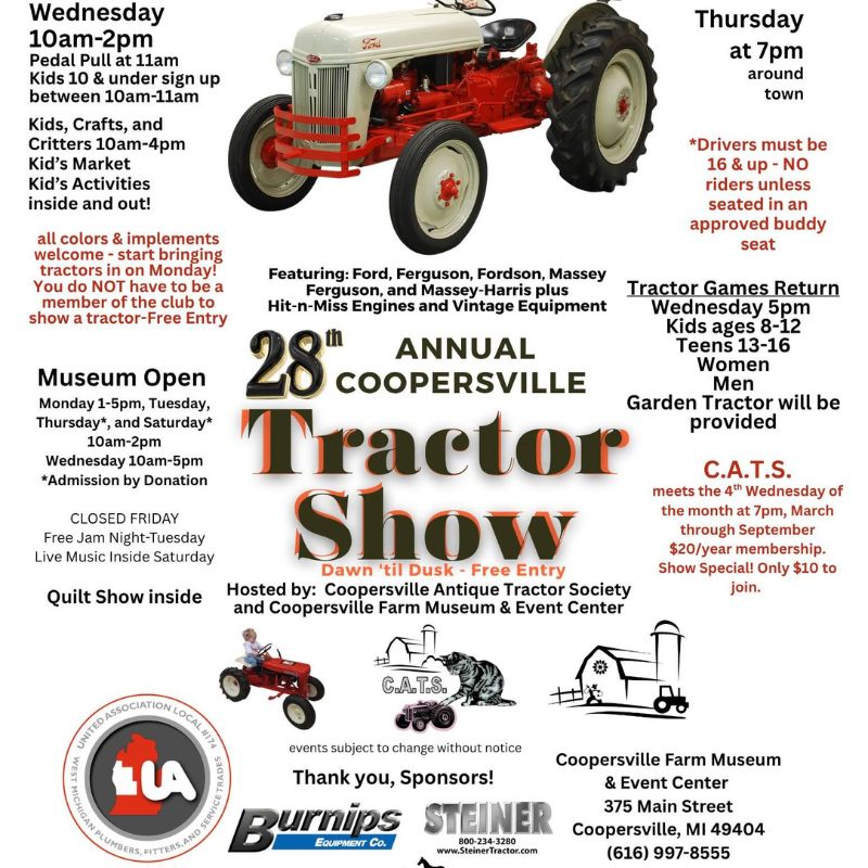 28th Annual Tractor Show At Coopersville Farm Museum
